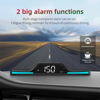Универсален GPS HUD, автомобил скоростомер, HD LCD дисплей, щепсела и да играе, аларма за превишаване на скоростта, цифрови GPS HUD за всички автомобили
