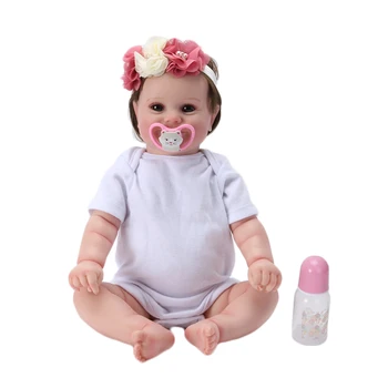 50 см Готова кукла за момичета Мека Еластична 3D Кукла-Реборн Момиче-бебе на Моющаяся Дъвка за сутрешно обучение преди бременността за детски подаръци