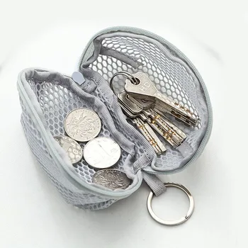 Висящи малки мрежести торбички за монети, жак за слушалки, ключове, слушалки, чанти за грим, яйца, прах, удобни мини-чанти за грим