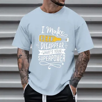 Мъжки високи ризи, Мъжка Лятна Мода Ежедневни тениски с 3D дигитален печат 