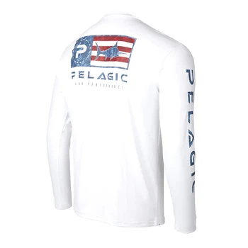 ПЕЛАГИЧЕСКАЯ Риболов Мъжка Риза с Дълъг Ръкав Performance Shirt 50 + Защита UPF бързо съхнещи Върховете на белите Дробове Тънки Дишащи Улични Ризи