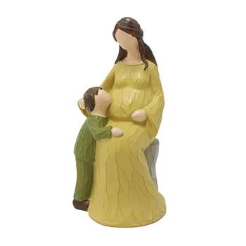Изваяни фигури на майка и дете с ръчно изрисувани на годишнина от раждането, предмети за декорация на дома, аксесоари за маса