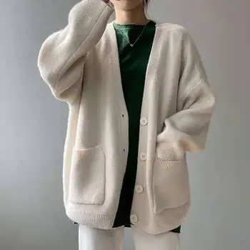 Пуловер, палто, Дамска 2023, Пролет-есен, Корейската версия на Онлайн известни личности, Без монофонични вязаный жилетка в западен стил